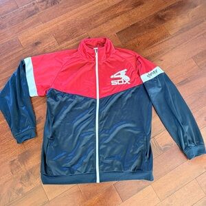 Chicago White Sox Vintage Red, Navy & White Bomber-Style Track Jacket